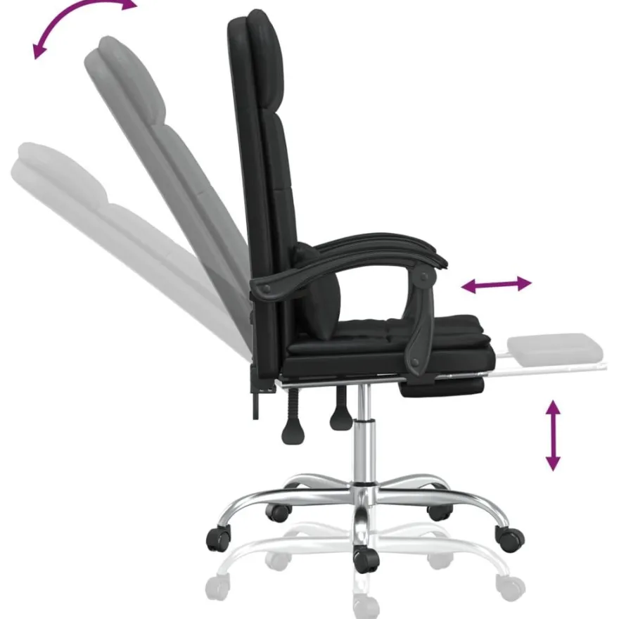 vidaXL Bürostuhl mit Massagefunktion Schwarz Kunstleder