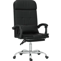 vidaXL Bürostuhl mit Massagefunktion Schwarz Kunstleder