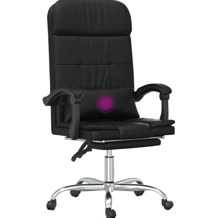 vidaXL Bürostuhl mit Massagefunktion Schwarz Kunstleder