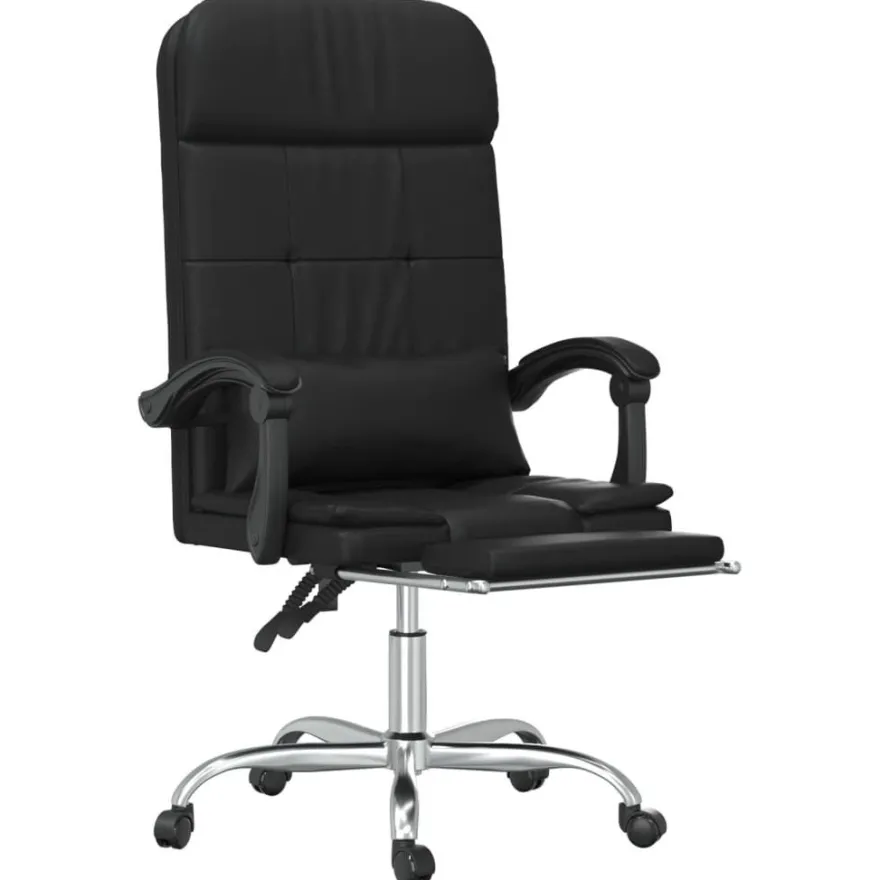 vidaXL Bürostuhl mit Massagefunktion Schwarz Kunstleder