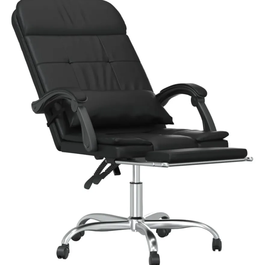 vidaXL Bürostuhl mit Massagefunktion Schwarz Kunstleder