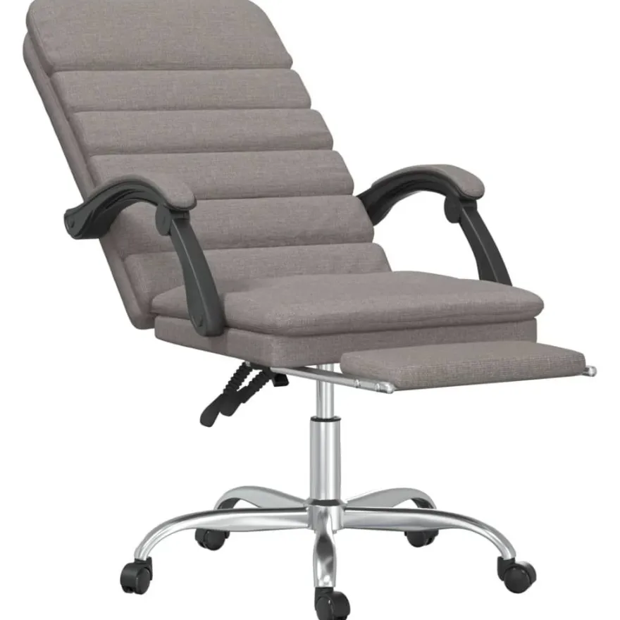 vidaXL Bürostuhl mit Massagefunktion Taupe Stoff