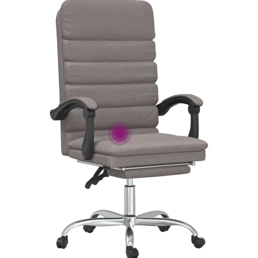 vidaXL Bürostuhl mit Massagefunktion Taupe Stoff