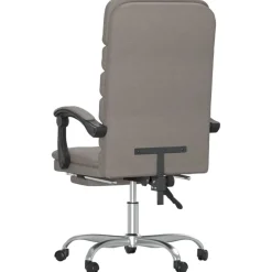 vidaXL Bürostuhl mit Massagefunktion Taupe Stoff