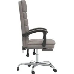 vidaXL Bürostuhl mit Massagefunktion Taupe Stoff