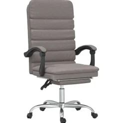 vidaXL Bürostuhl mit Massagefunktion Taupe Stoff