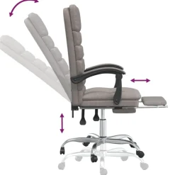 vidaXL Bürostuhl mit Massagefunktion Taupe Stoff