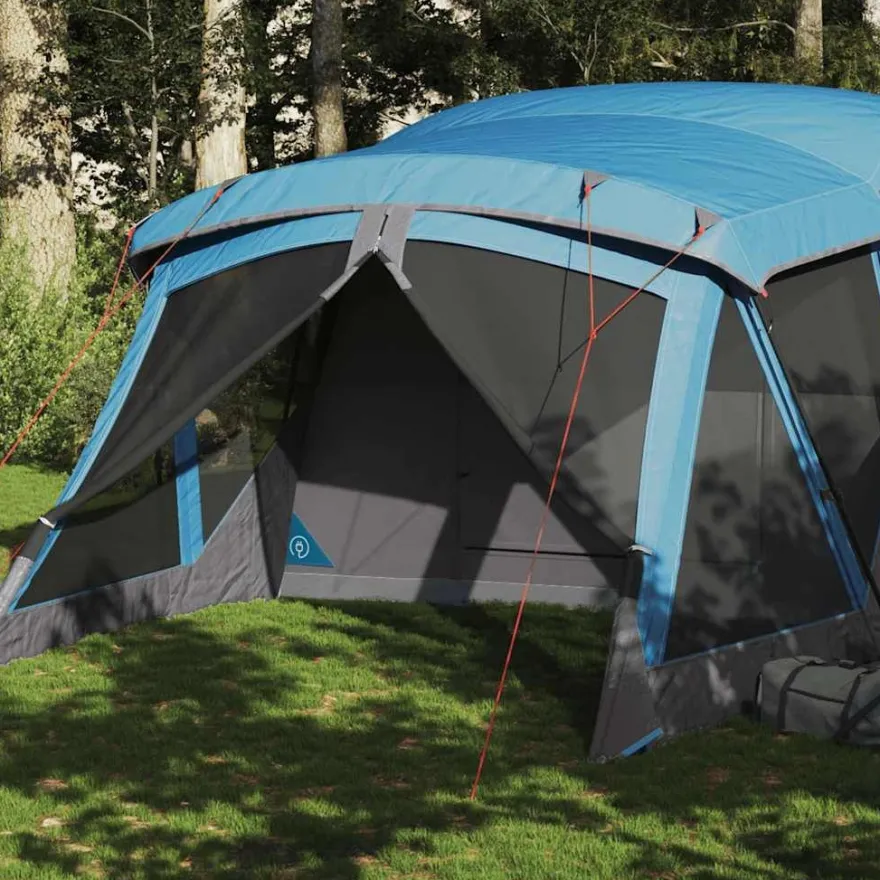 vidaXL Campingzelt mit Vorzelt 4 Personen Blau Wasserdicht