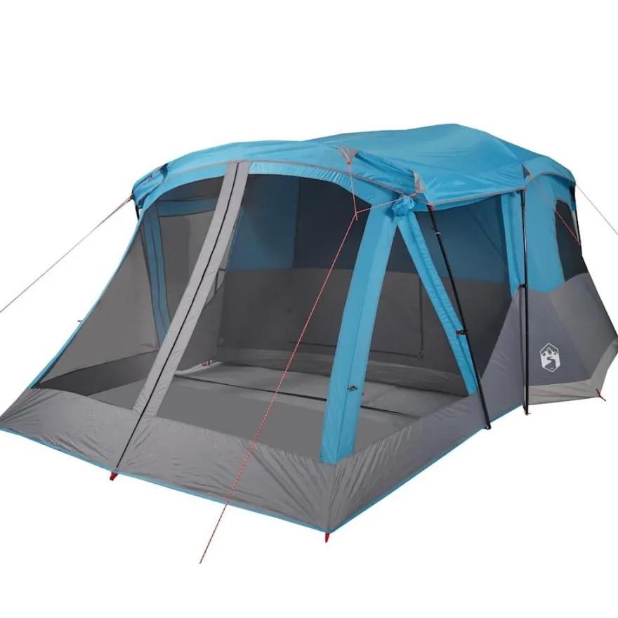vidaXL Campingzelt mit Vorzelt 4 Personen Blau Wasserdicht