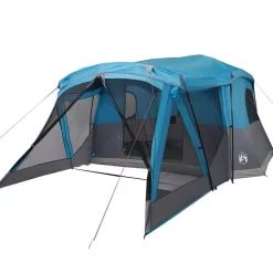 vidaXL Campingzelt mit Vorzelt 4 Personen Blau Wasserdicht