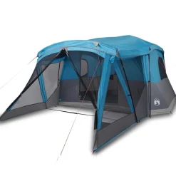 vidaXL Campingzelt mit Vorzelt 4 Personen Blau Wasserdicht