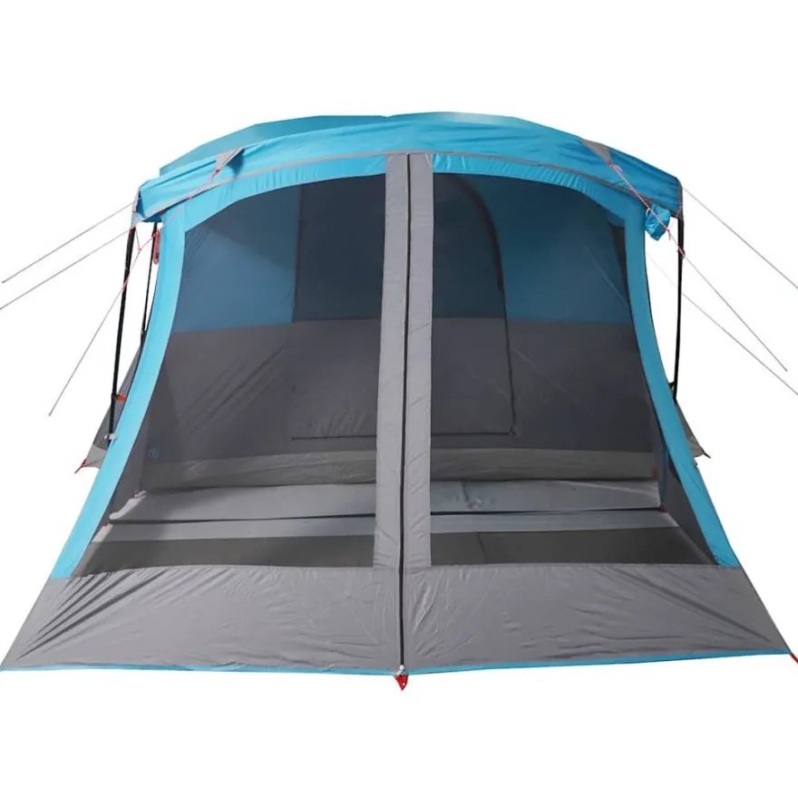 vidaXL Campingzelt mit Vorzelt 4 Personen Blau Wasserdicht