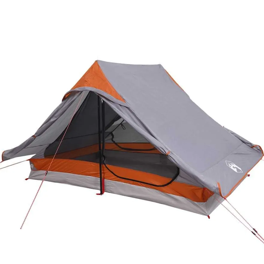 vidaXL Campingzelt 2 Personen Grau Wasserdicht
