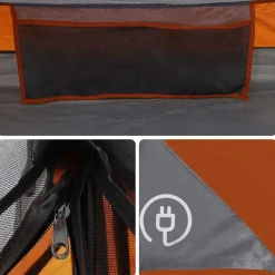 vidaXL Campingzelt 2 Personen Grau Wasserdicht