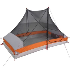 vidaXL Campingzelt 2 Personen Grau Wasserdicht