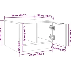 vidaXL Couchtisch Artisan-Eiche 50x50x36 cm Holzwerkstoff