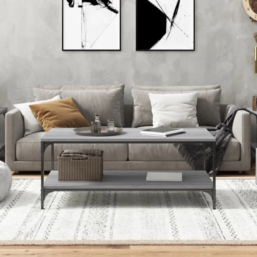 vidaXL Couchtisch Grau Sonoma 80x50x40 cm Holzwerkstoff