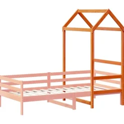 vidaXL Dach für Kinderbett Wachsbraun 98x70x176,5 cm Massivholz Kiefer