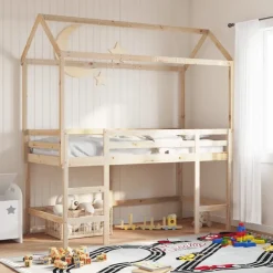 vidaXL Dach für Kinderbett 207x95,5x159 cm Massivholz Kiefer