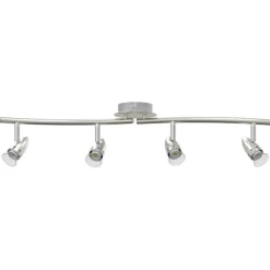vidaXL Deckenstrahler mit Strahlern Nickel 61 x 10 x 12,5 cm Metall
