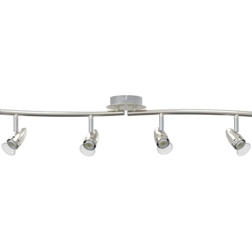 vidaXL Deckenstrahler mit Strahlern Nickel 61 x 10 x 12,5 cm Metall