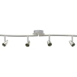 vidaXL Deckenstrahler mit Strahlern Nickel 61 x 10 x 12,5 cm Metall