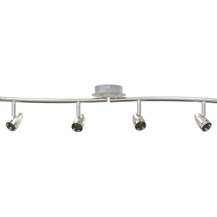 vidaXL Deckenstrahler mit Strahlern Nickel 61 x 10 x 12,5 cm Metall