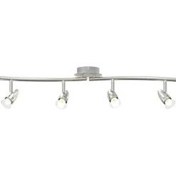 vidaXL Deckenstrahler mit Strahlern Nickel 61 x 10 x 12,5 cm Metall