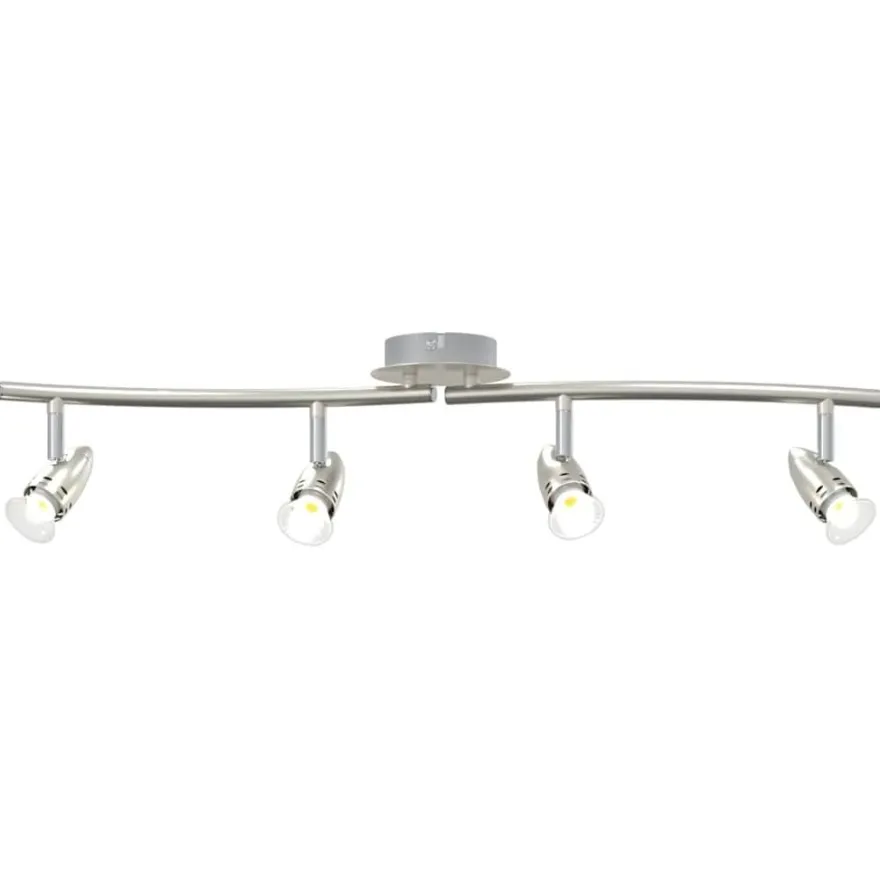 vidaXL Deckenstrahler mit Strahlern Nickel 61 x 10 x 12,5 cm Metall
