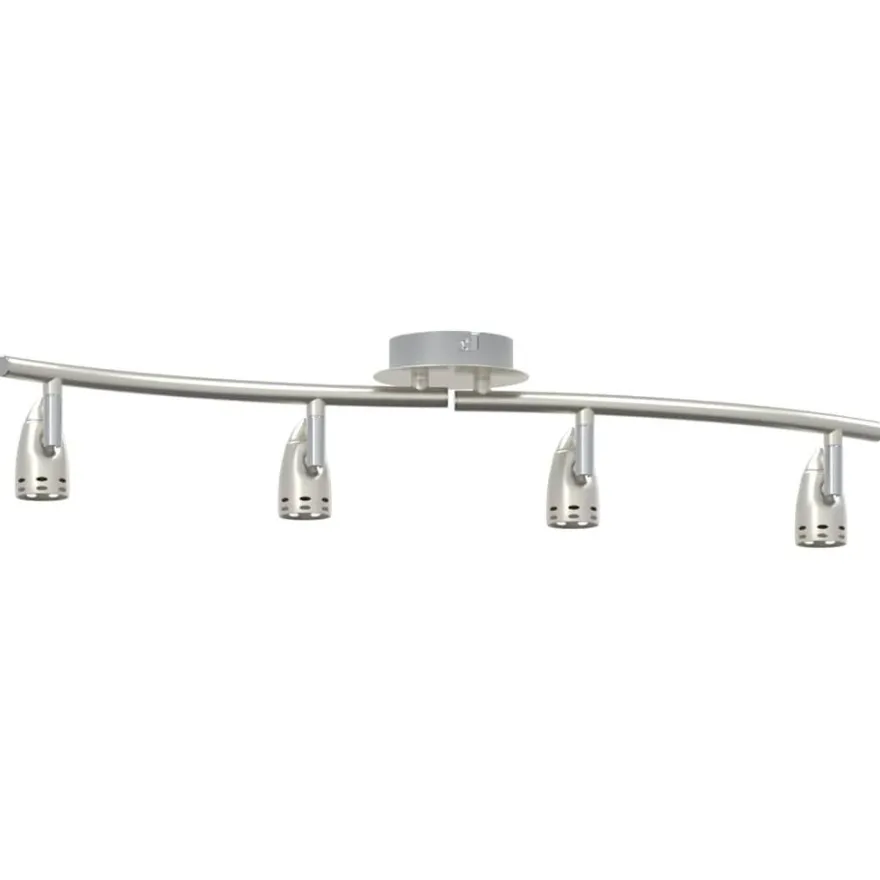 vidaXL Deckenstrahler mit Strahlern Nickel 61 x 10 x 12,5 cm Metall