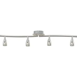 vidaXL Deckenstrahler mit Strahlern Nickel 61 x 10 x 12,5 cm Metall