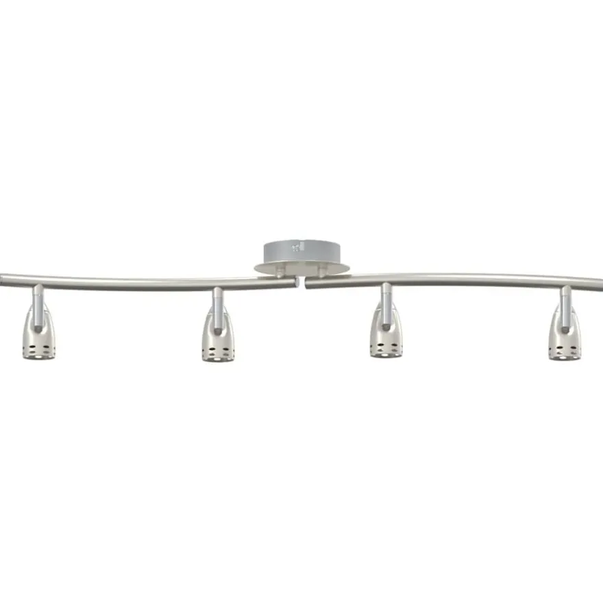 vidaXL Deckenstrahler mit Strahlern Nickel 61 x 10 x 12,5 cm Metall