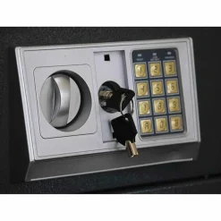 vidaXL Digitaler Safe mit Schloss Dunkelgrau 31 x 20 x 20 cm Stahl