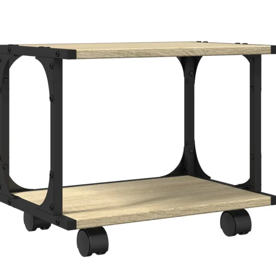 vidaXL Druckerständer 2 Ablagen Sonoma-Eiche 41x28x33,5 cm