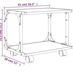 vidaXL Druckerständer 2 Ablagen Sonoma-Eiche 41x28x33,5 cm