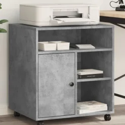 vidaXL Druckerständer mit Rollen Betongrau 60x50x67 cm