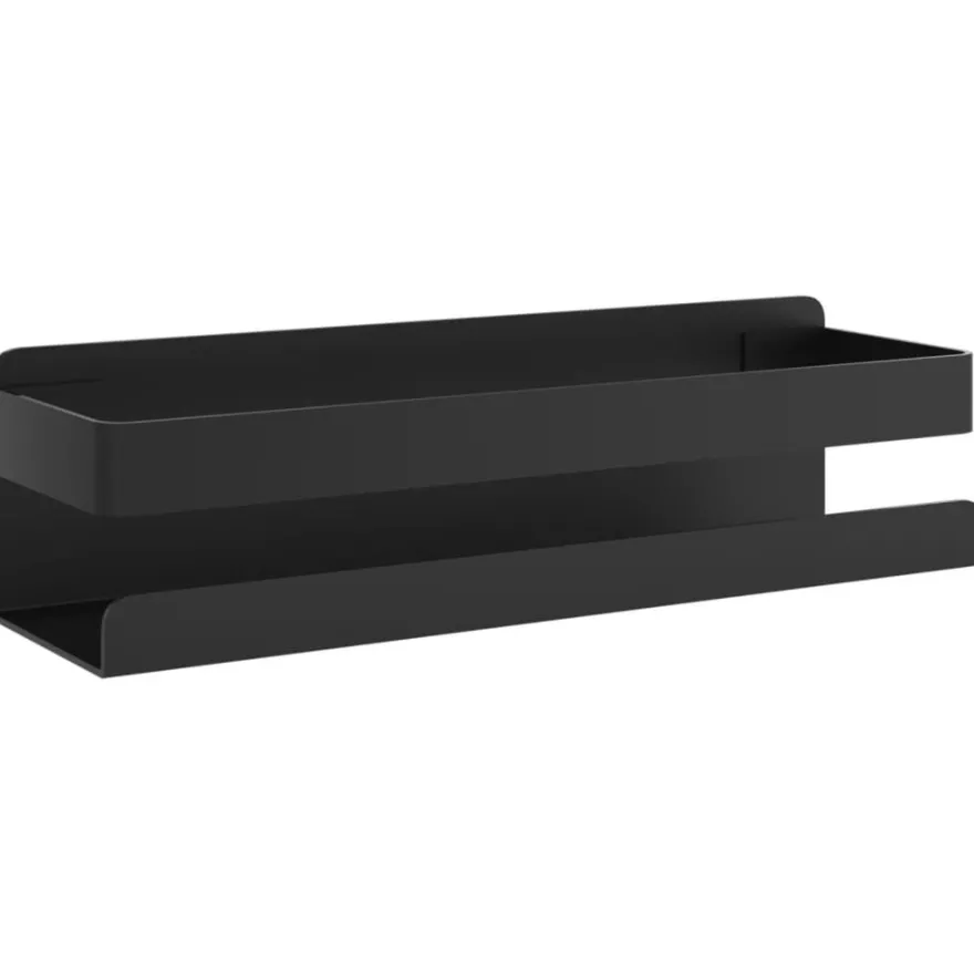 vidaXL Duschablage Mattschwarz 23x6,5x6 cm Gebürsteter Edelstahl 304
