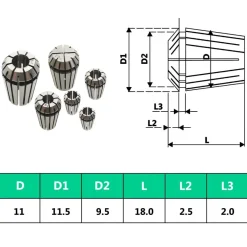 vidaXL ER11 Spannzangen 13-tlg. Drehwerkzeugsatz