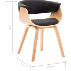 vidaXL Esszimmerstühle 4 Stk. Schwarz Bugholz und Kunstleder