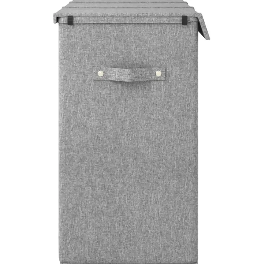 vidaXL Faltbarer Wäschekorb Grau 64,5x34,5x59 cm Leinenimitat Stoff