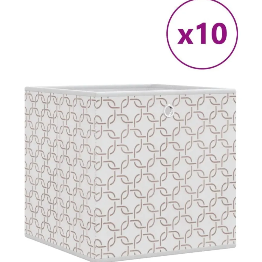 vidaXL Faltboxen 10 Stk. Creme 32x32x32 cm Vlies