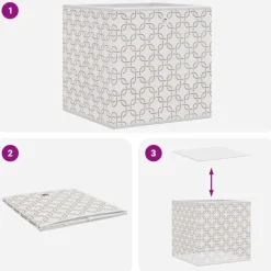 vidaXL Faltboxen 10 Stk. Creme 32x32x32 cm Vlies