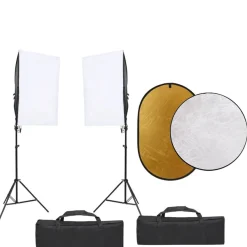 vidaXL Fotostudio-Set mit Beleuchtung und Reflektor