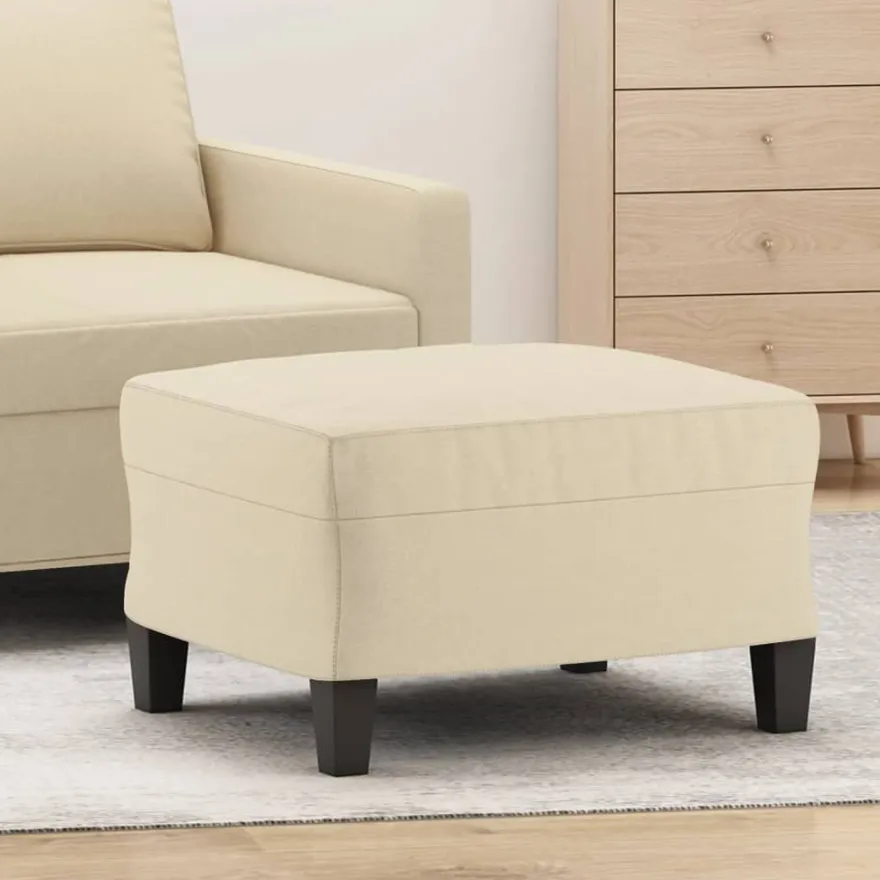 vidaXL Fußhocker Creme 60x50x41 cm Stoff