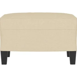 vidaXL Fußhocker Creme 60x50x41 cm Stoff