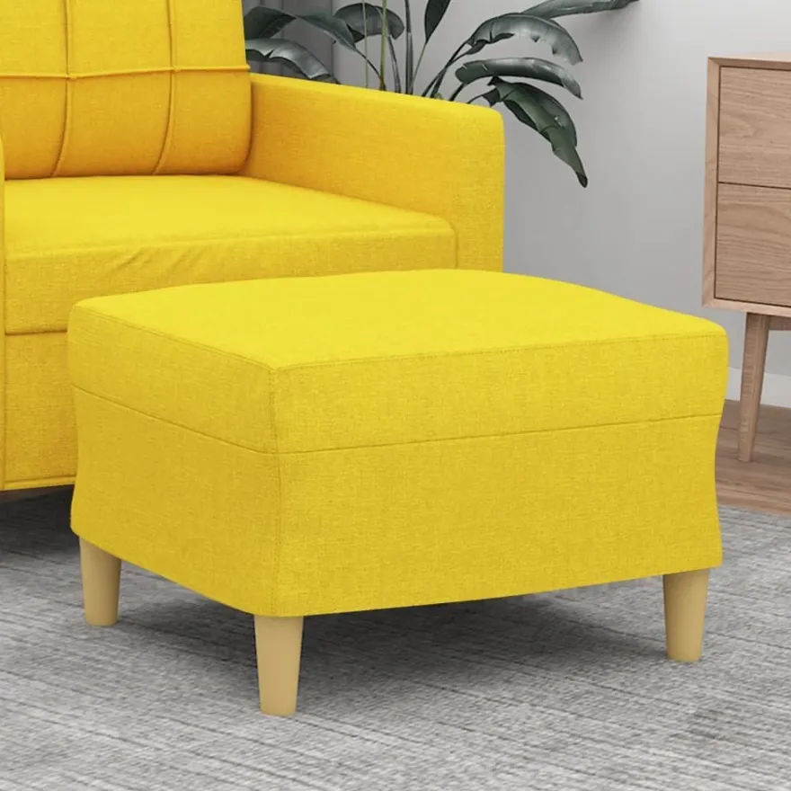 vidaXL Fußhocker Hellgelb 60x50x41 cm Stoff