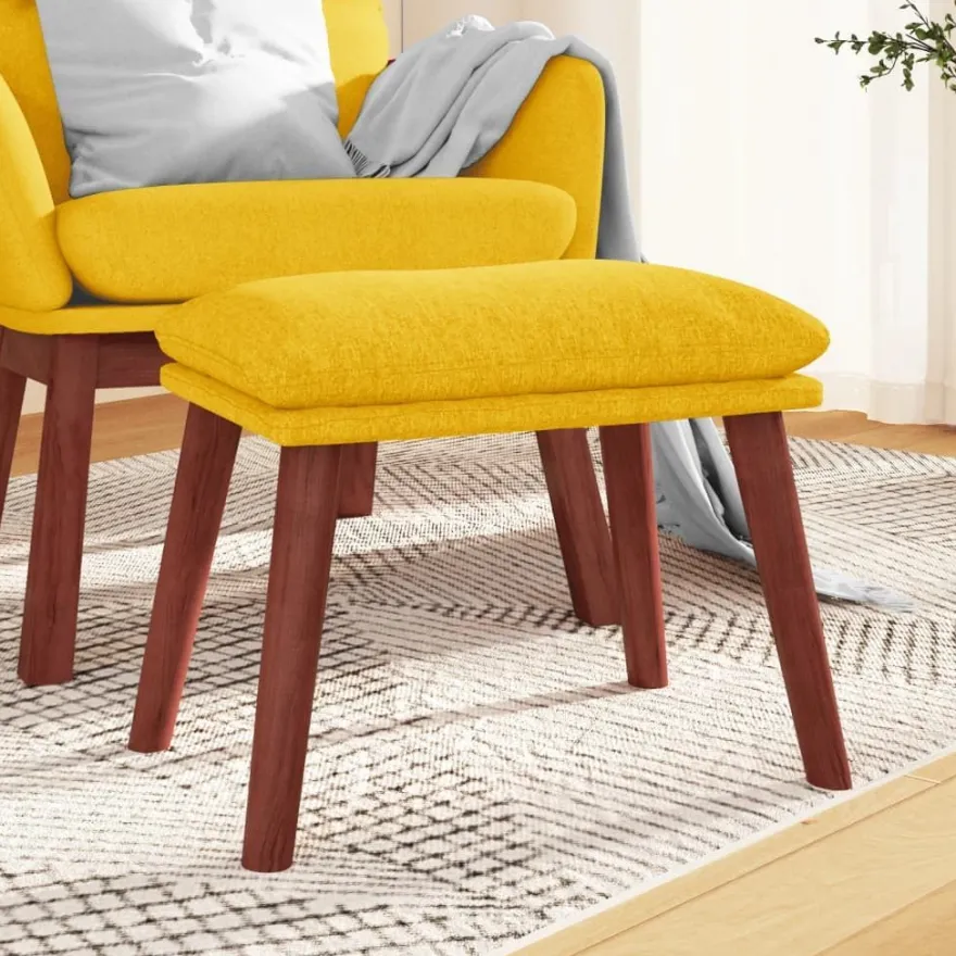 vidaXL Fußhocker Senfgelb 45x29,5x35 cm Stoff