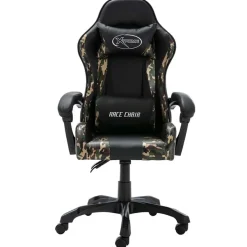 vidaXL Gaming-Stuhl Schwarz und Tarnmuster Kunstleder