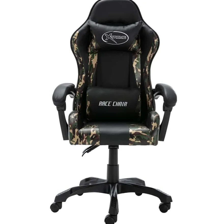 vidaXL Gaming-Stuhl Schwarz und Tarnmuster Kunstleder