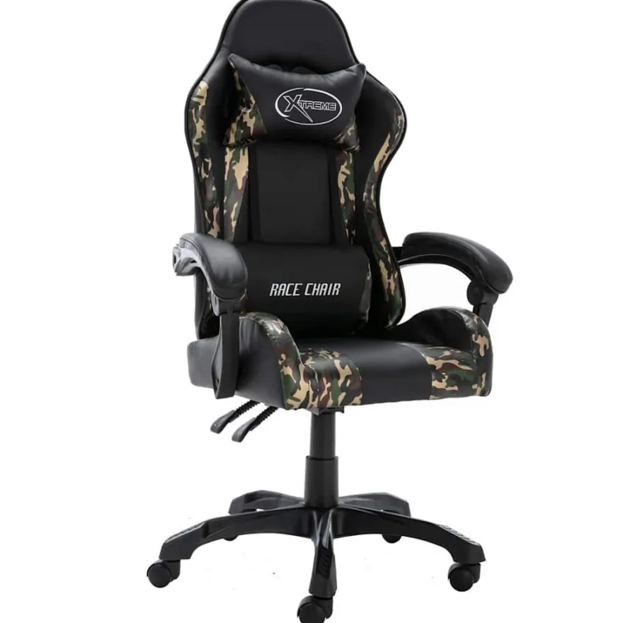 vidaXL Gaming-Stuhl Schwarz und Tarnmuster Kunstleder